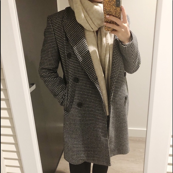 Zara Jackets & Blazers - Zara Grey Houndstooth Checkered Coat